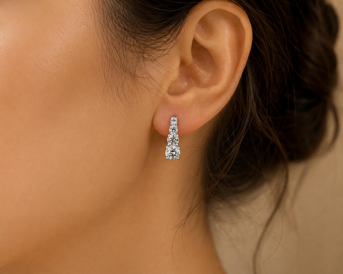 Boucles d’oreilles pendantes en moissanite argent 925 – SOLEYNA