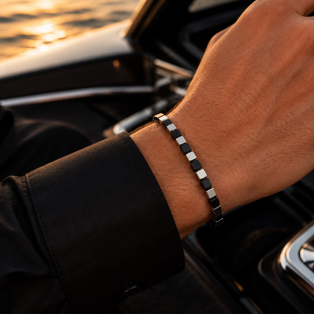 Bracelet Homme Signature Onyx Noir