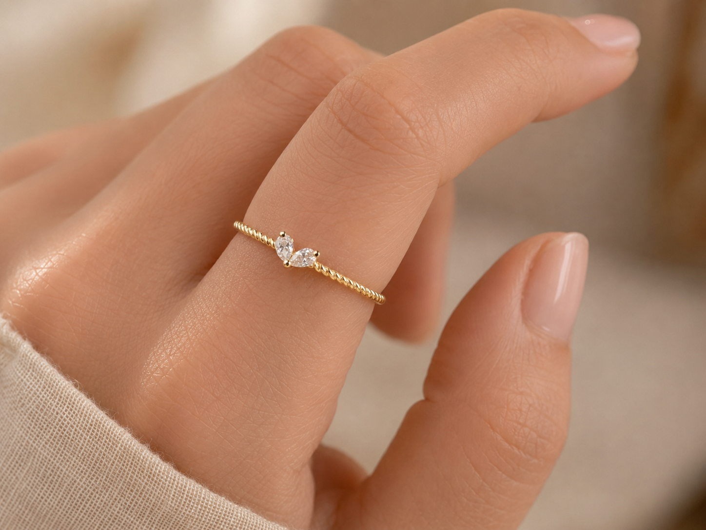 Set AURÉA — SOLEYNA | 3 Bagues Fines Dorées Femme