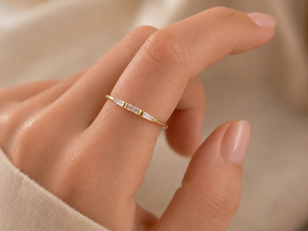 Set AURÉA — SOLEYNA | 3 Bagues Fines Dorées Femme