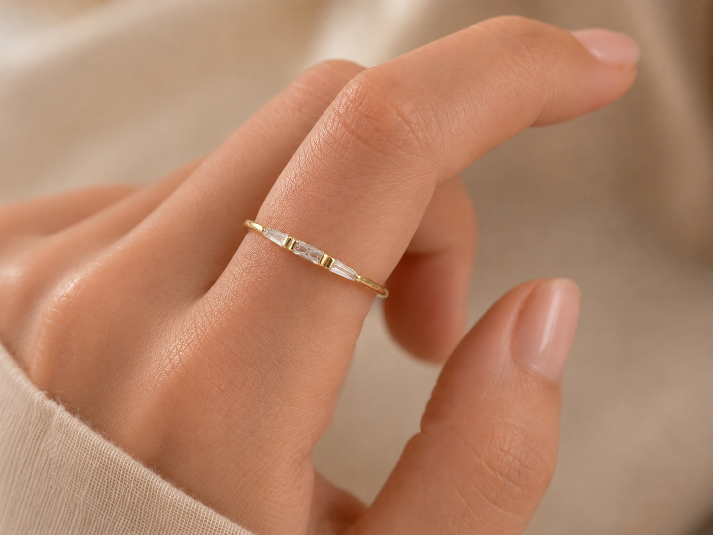 Set AURÉA — SOLEYNA | 3 Bagues Fines Dorées Femme